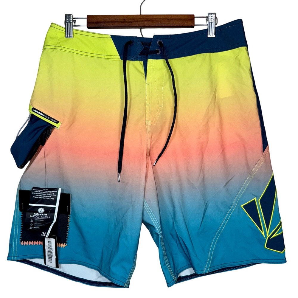 Volcom Mod-Tech Vee Bee Mod 20 Board Shorts Mens 32 Multicolor Gradient A0812505
